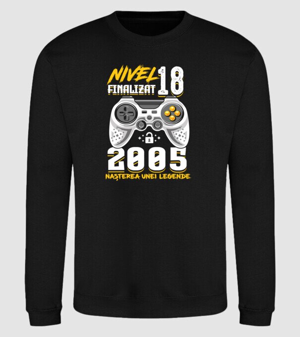 Nivel Finalizat 18 2005 model negru pe tricou