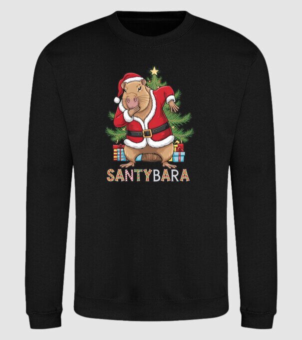 Santybara model negru pe tricou