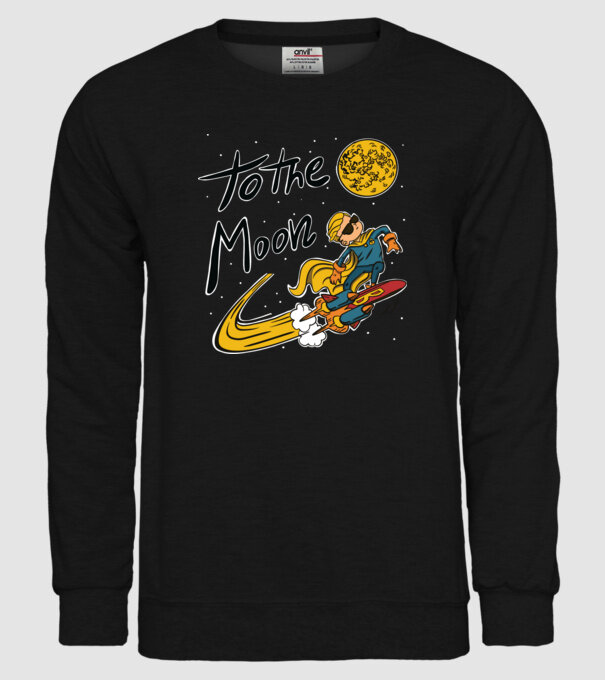 To the Moon Bitcoin model negru pe tricou