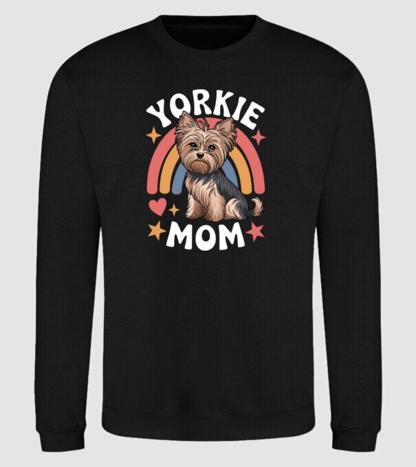 Yorkie Mom Negru model negru pe tricou