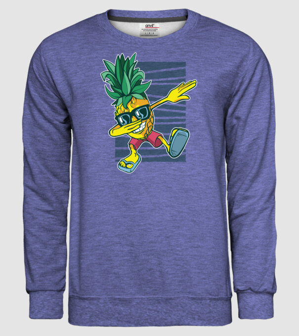 Ananas DAB dans model albastru jeanși pe tricou