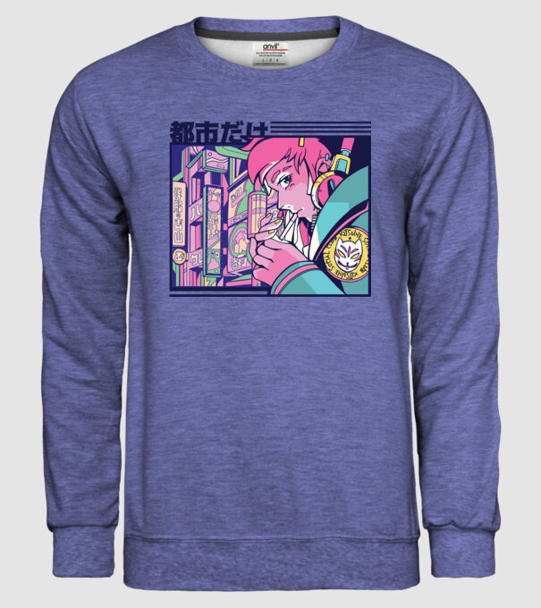 Anime Țigaretă model albastru jeanși pe tricou