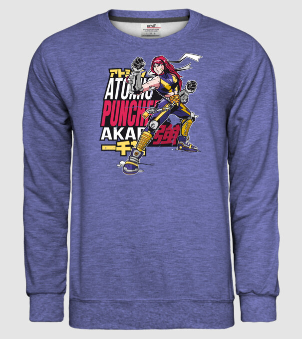 Anime fată Războinic model albastru jeanși pe tricou