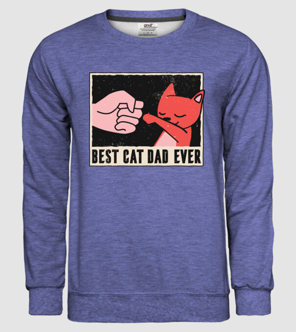 Best Cat Dad Ever - Cel mai bun stăpân de pisică model albastru jeanși pe tricou