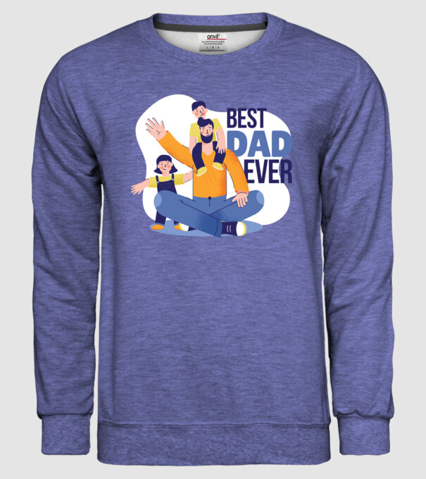 Best Dad ever - Cel mai bun tată model albastru jeanși pe tricou