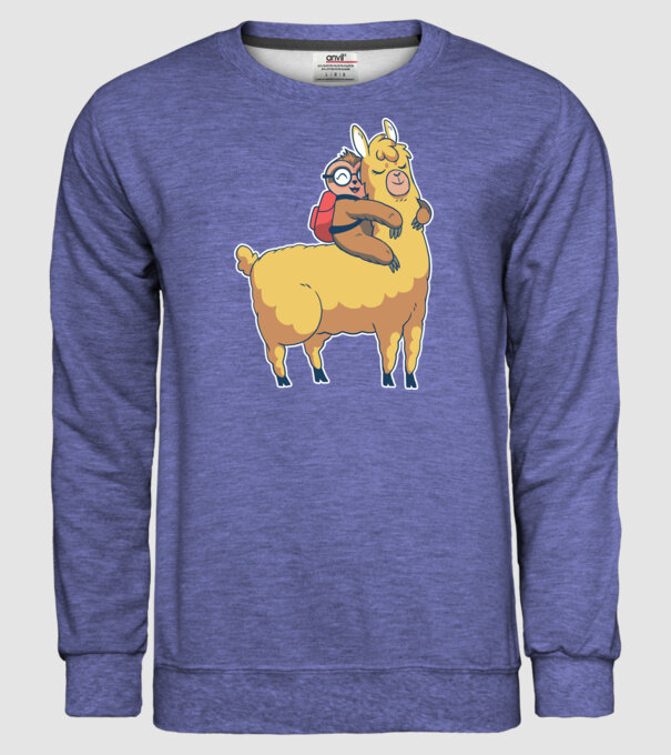 Leneș drăguț cu Lama școlar model albastru jeanși pe tricou