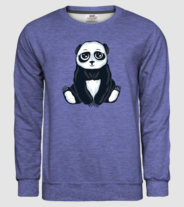 Panda drăguț model albastru jeanși pe tricou