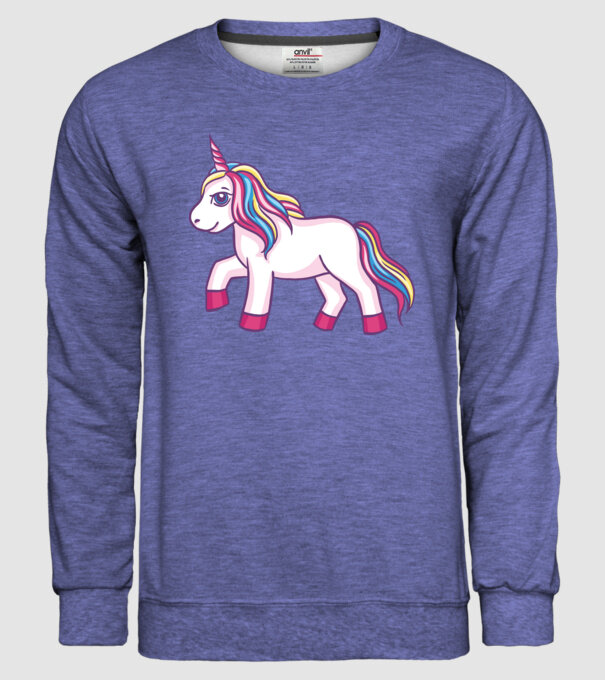 Unicorn drăguț model albastru jeanși pe tricou