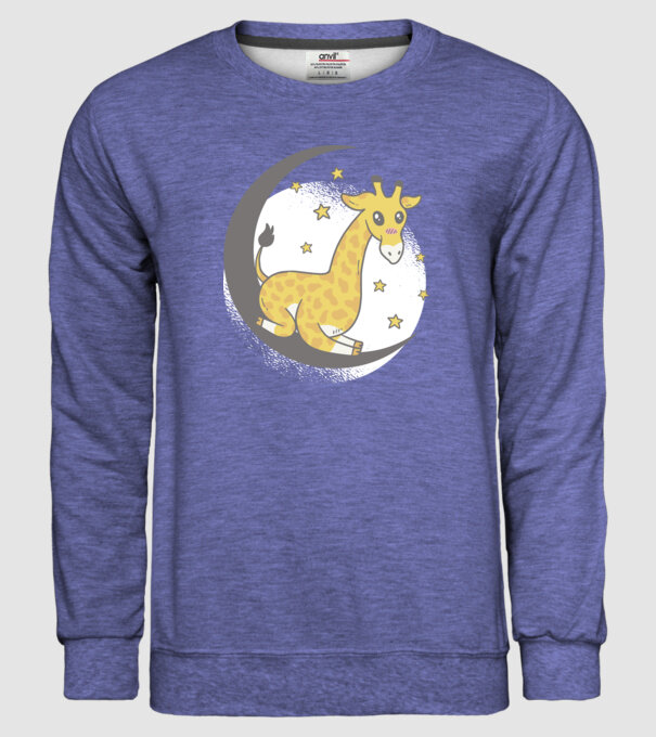 Girafă drăguță model albastru jeanși pe tricou