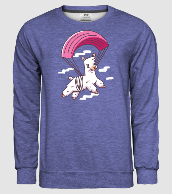 Alpaca parașutist model albastru jeanși pe tricou
