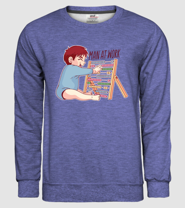 Bărbat la lucru tricou amuzant model albastru jeanși pe tricou