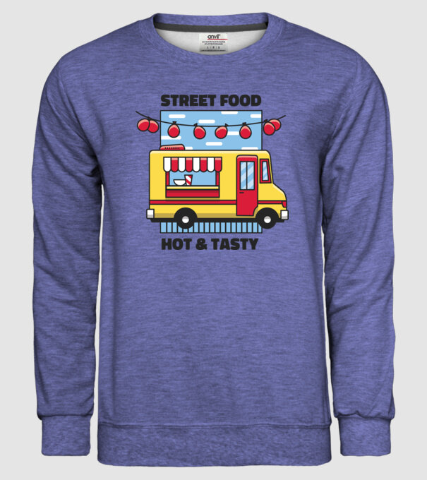 Foodtruck model albastru jeanși pe tricou
