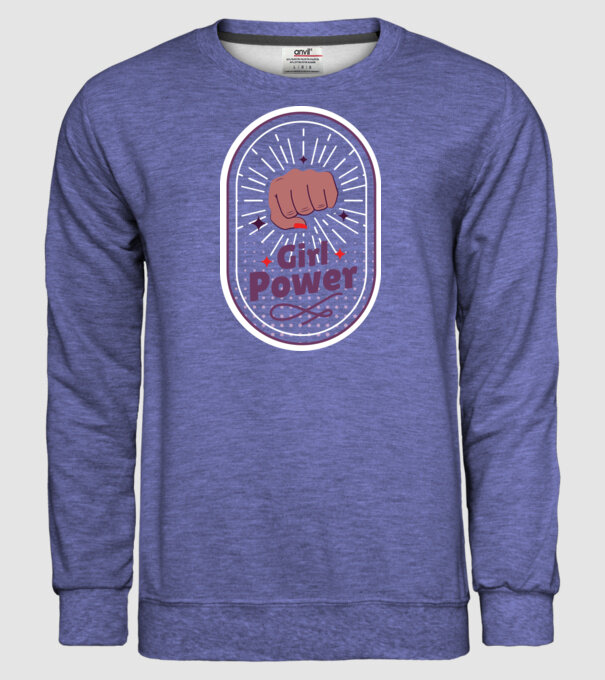 Girl Power Ziua Femeii model albastru jeanși pe tricou