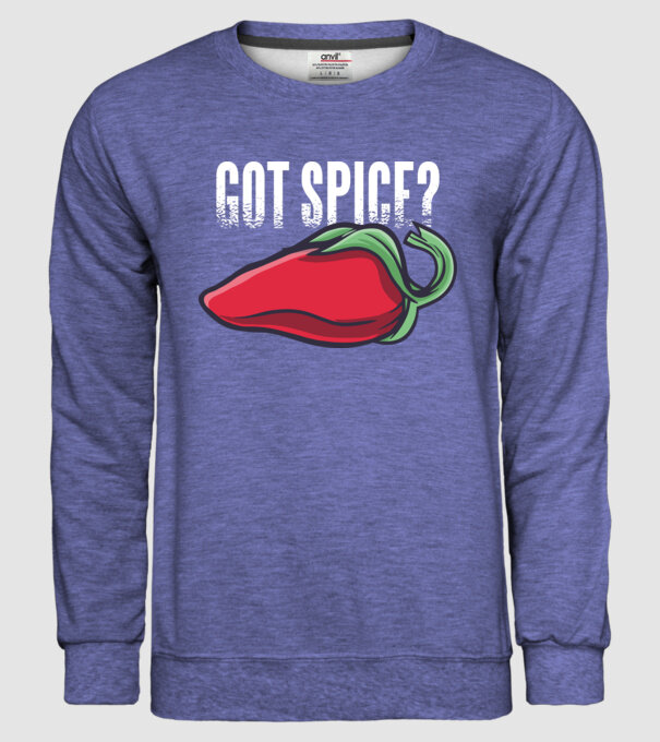 Got Spice ardei model albastru jeanși pe tricou
