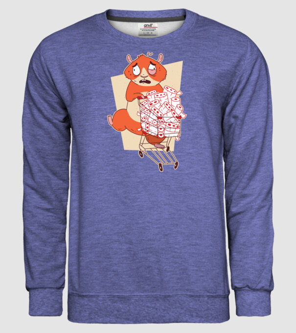 Hamster Panică cumpărături model albastru jeanși pe tricou