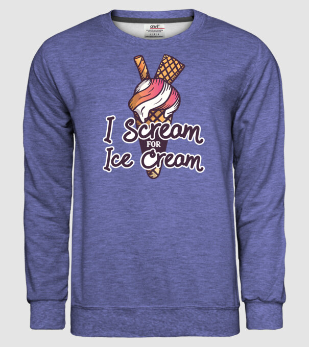 I Scream for Ice Cream model albastru jeanși pe tricou