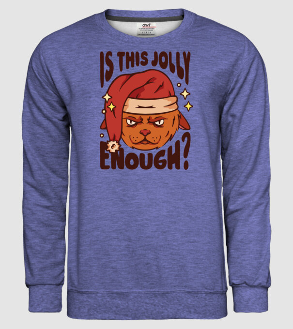 Is this Jolly enough tricou de Crăciun model albastru jeanși pe tricou