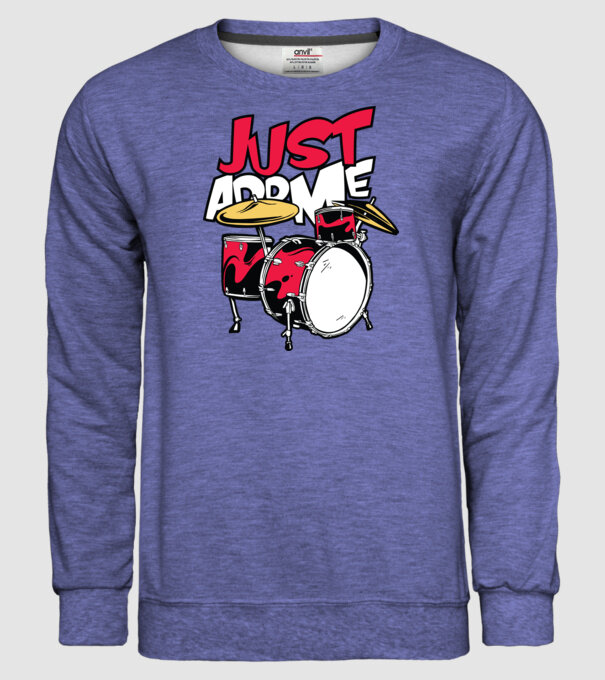 Just add me Drums model albastru jeanși pe tricou
