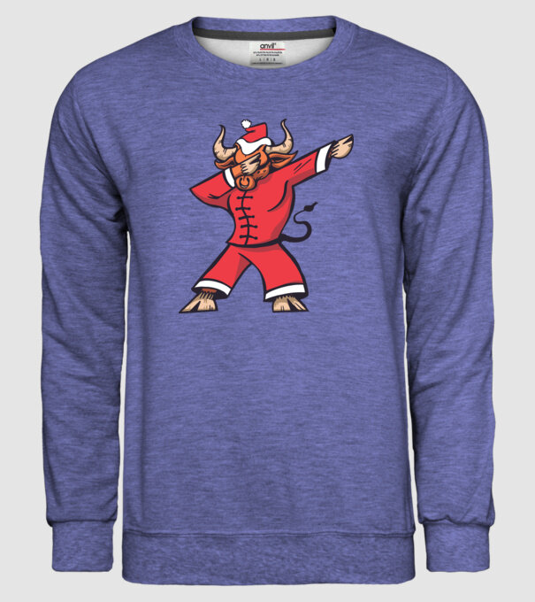 Taur de Crăciun DAB model albastru jeanși pe tricou