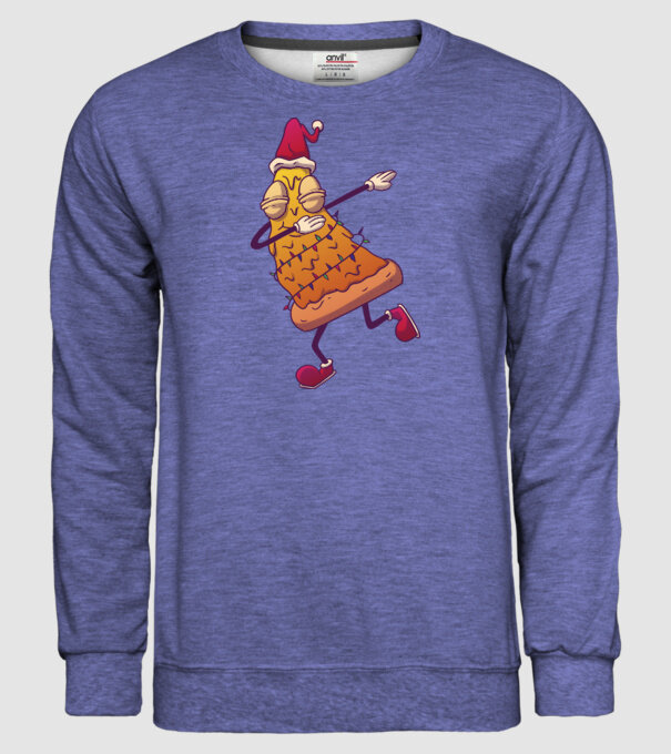 Pizza de Crăciun DAB model albastru jeanși pe tricou