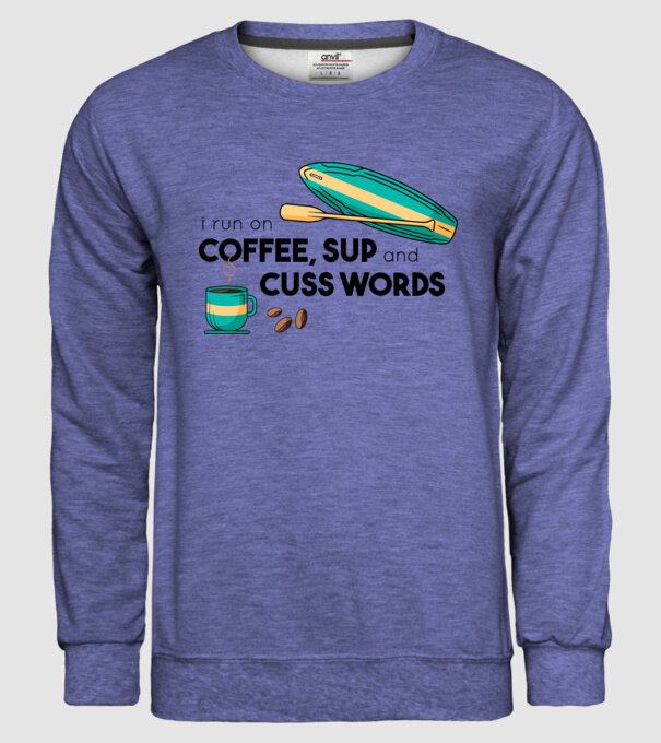 Cafea și SUP model albastru jeanși pe tricou