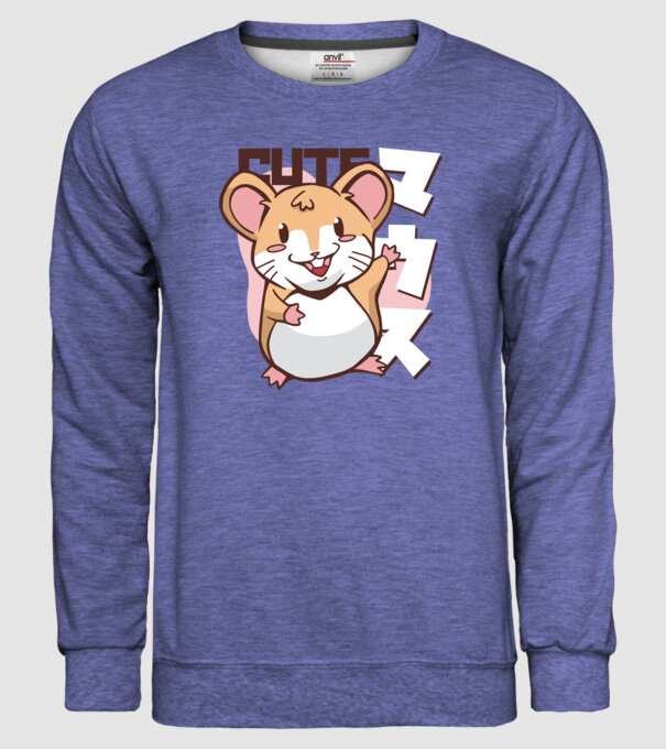 Șoarece Kawaii model albastru jeanși pe tricou