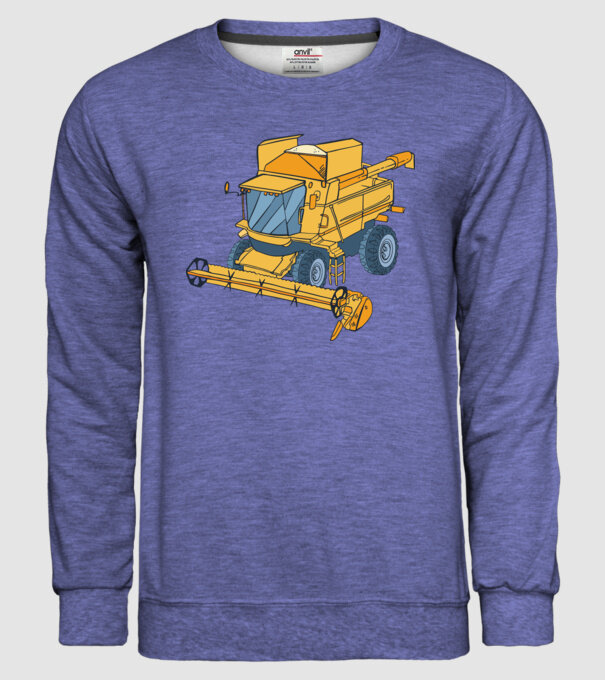 Combină agricolă model albastru jeanși pe tricou