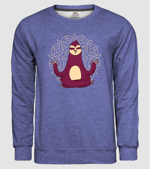 Leneș Meditație Yoga model albastru jeanși pe tricou