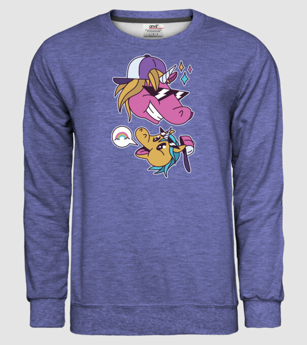 Unicorni cool model albastru jeanși pe tricou