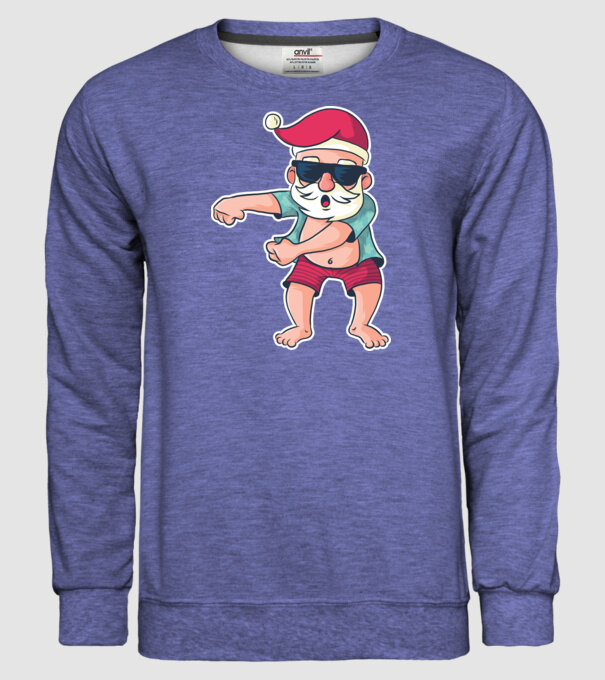 Moș Crăciun dans Floss DAB model albastru jeanși pe tricou