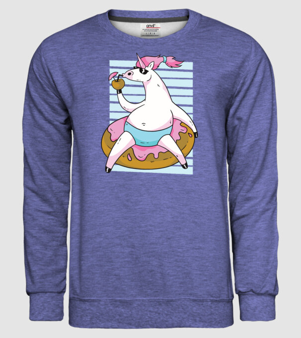 Unicorn în vacanță model albastru jeanși pe tricou
