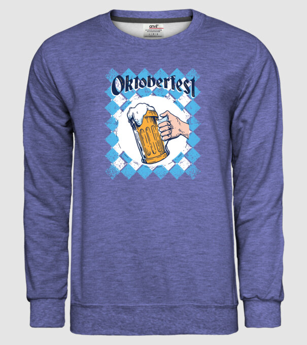 Tricou cu bere Oktoberfest model albastru jeanși pe tricou