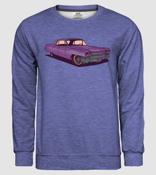 Mașină Old school model albastru jeanși pe tricou