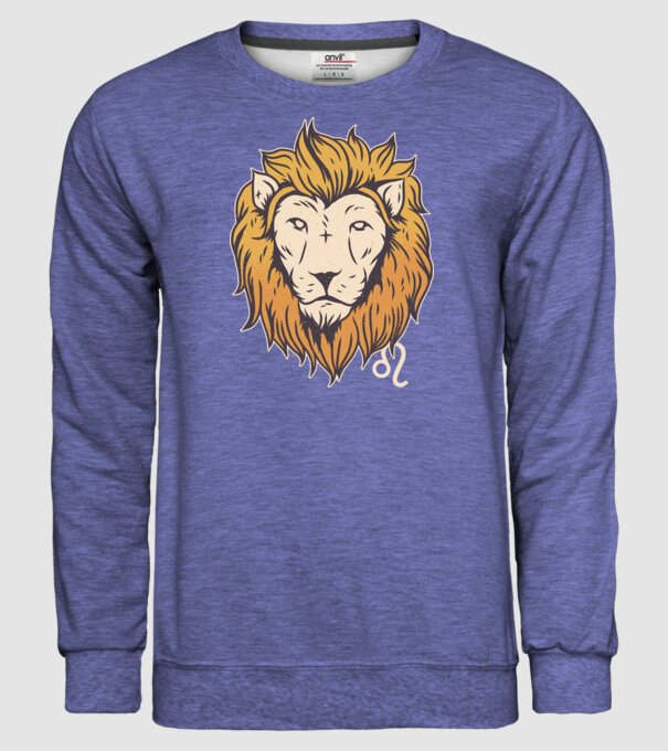 Lion head Horoscope model albastru jeanși pe tricou