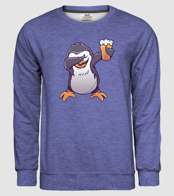 Pinguin cu Bere DAB model albastru jeanși pe tricou
