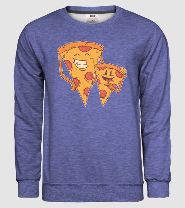 Familie Pizza model albastru jeanși pe tricou