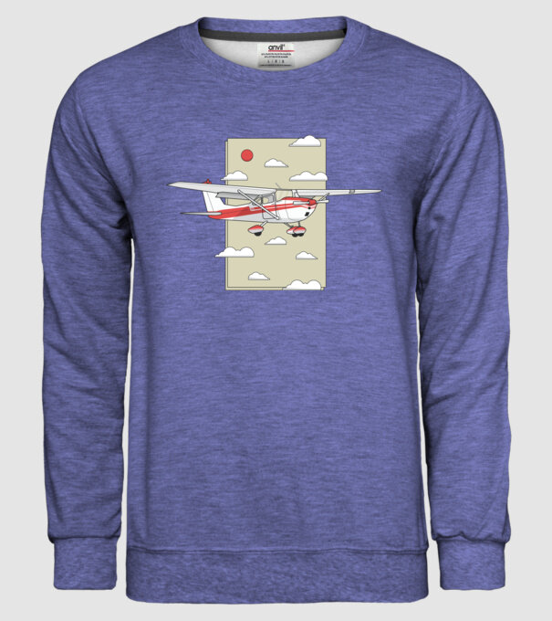 Avion cu elice model albastru jeanși pe tricou