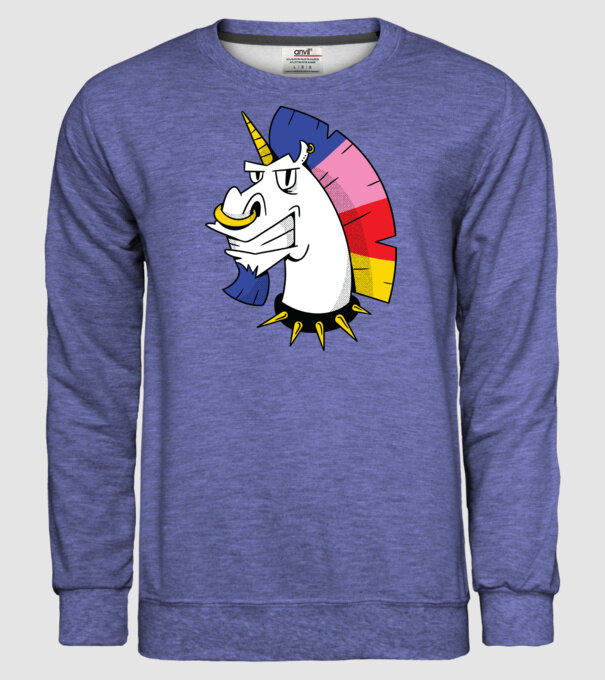 Punk unicorn model albastru jeanși pe tricou