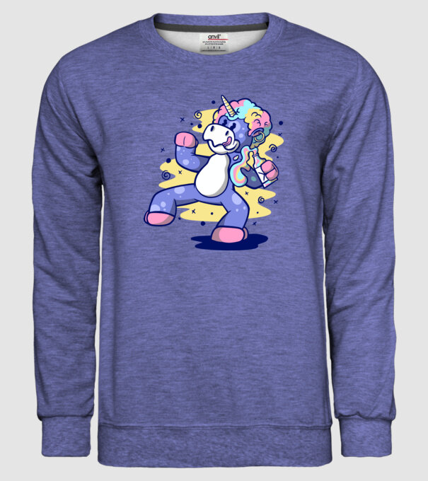 Unicorn beat model albastru jeanși pe tricou