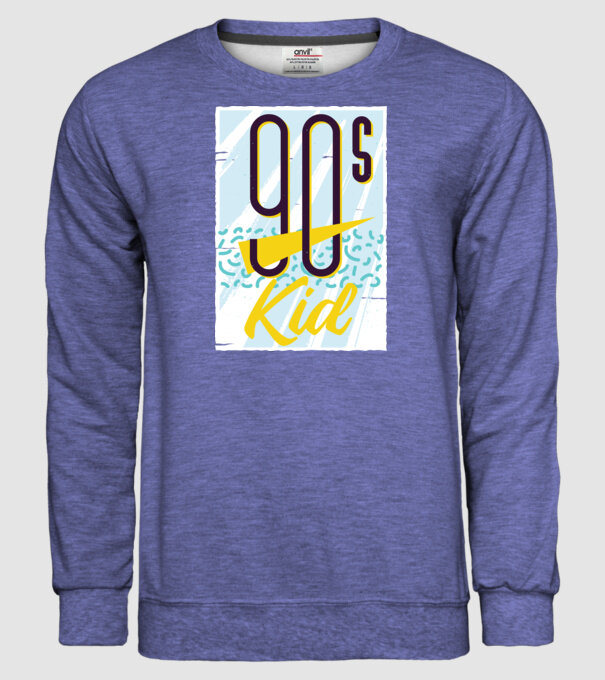 Retro 90s Kid model albastru jeanși pe tricou