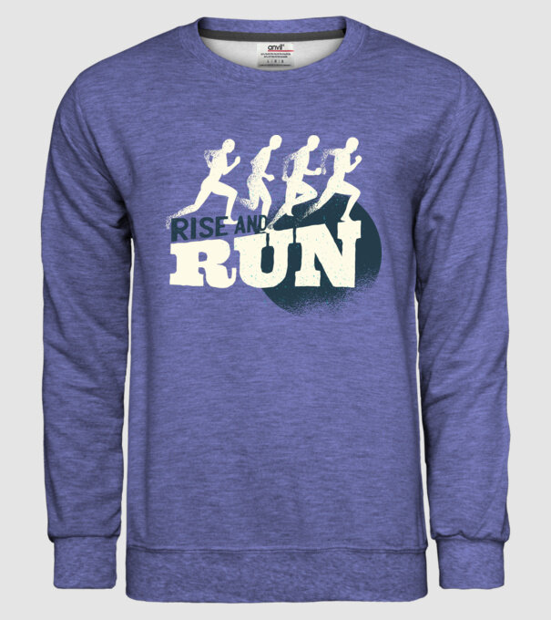 Rise and Run - Tricou pentru alergători model albastru jeanși pe tricou