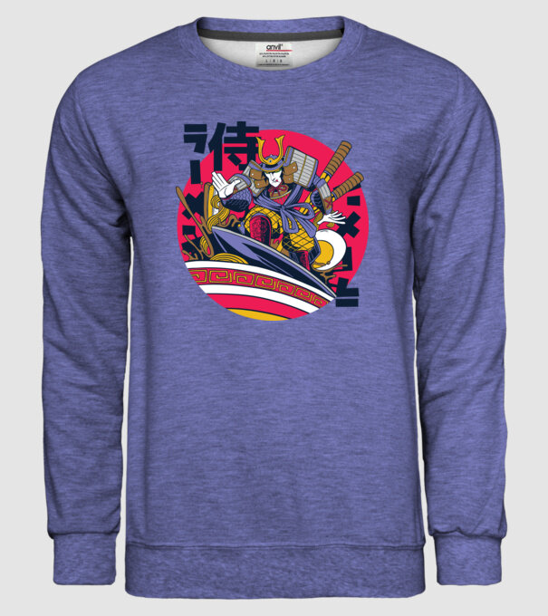 Samurai Ramen Surf model albastru jeanși pe tricou