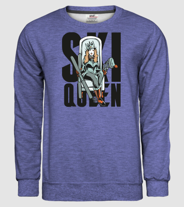 Ski Queen - Regină schioară model albastru jeanși pe tricou