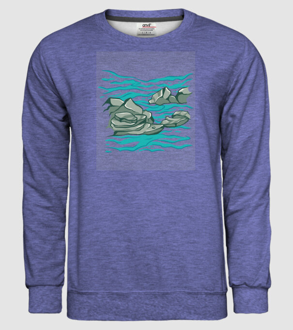 Oceanul cu Stânci model albastru jeanși pe tricou
