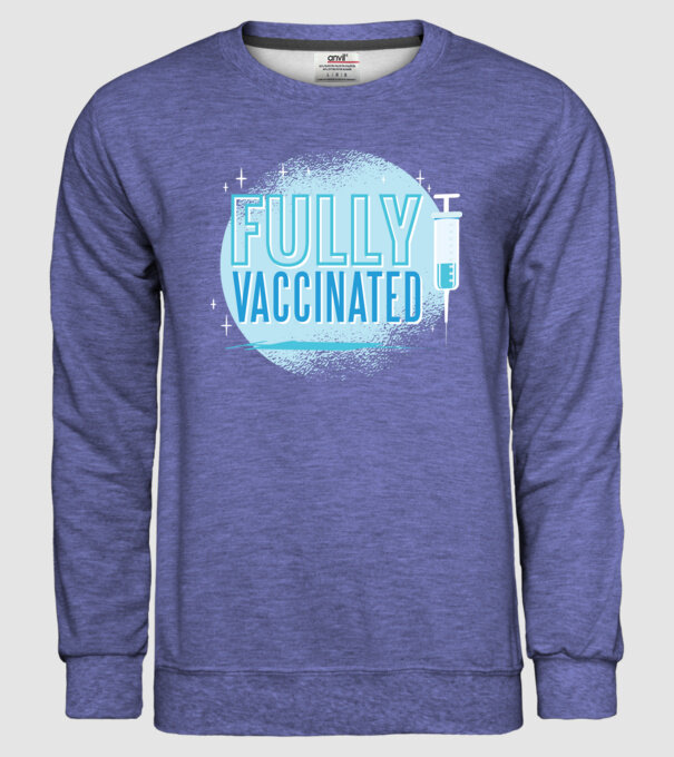 Complet vaccinat model albastru jeanși pe tricou