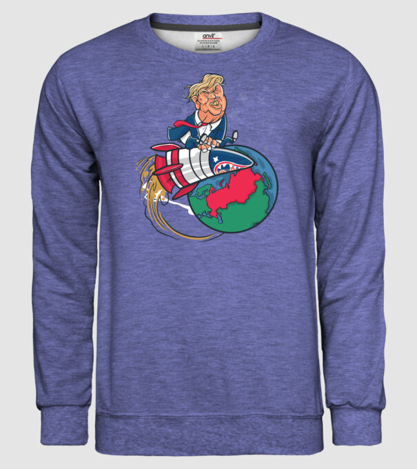 Trump bombă model albastru jeanși pe tricou