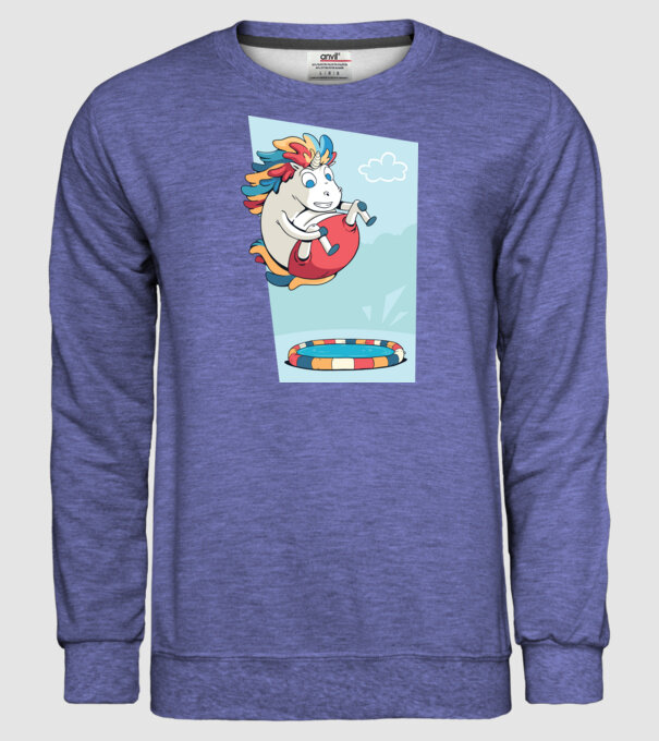 Bombă Unicorn model albastru jeanși pe tricou