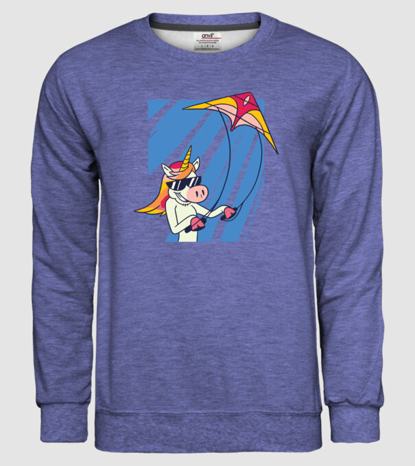 Unicorn lansează zmeie tricou drăguț model albastru jeanși pe tricou