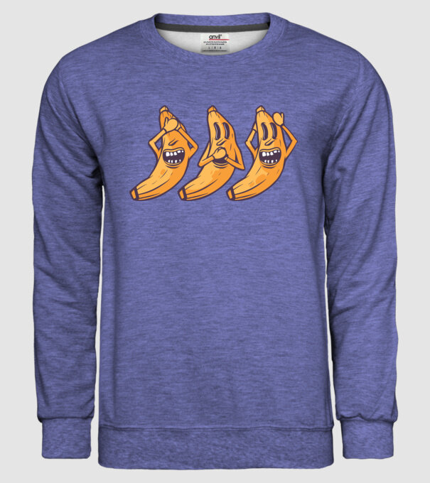 Banane amuzante - Nu vede, nu vorbește, nu aude model albastru jeanși pe tricou
