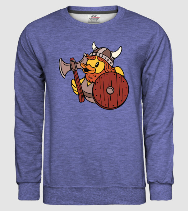 Rățușcă de cauciuc Viking model albastru jeanși pe tricou